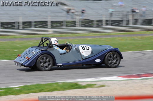 2008-04-26 Monza 0746 Classic Endurance Racing - Van der Kroft-Burnett - Morgan 8 1970